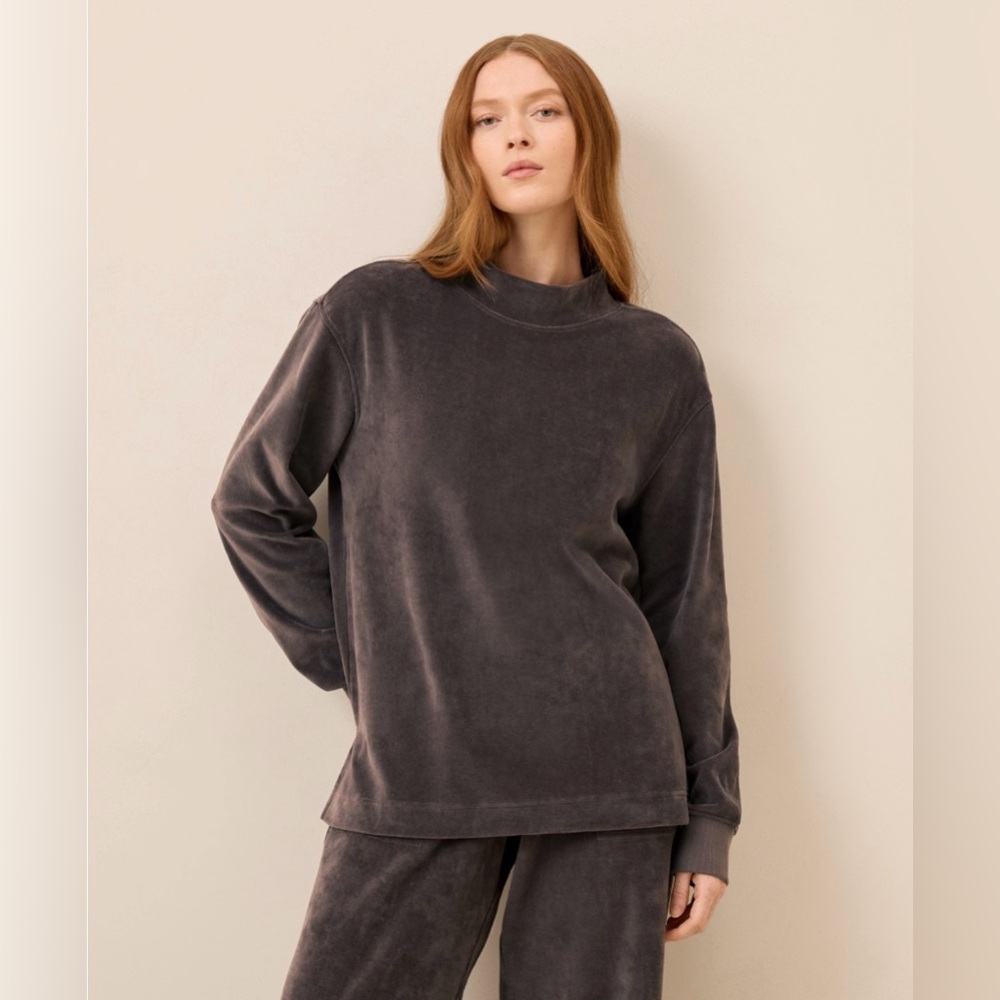 EUC Pact 100% Cotton Organic Pure Velour Mock Tunic